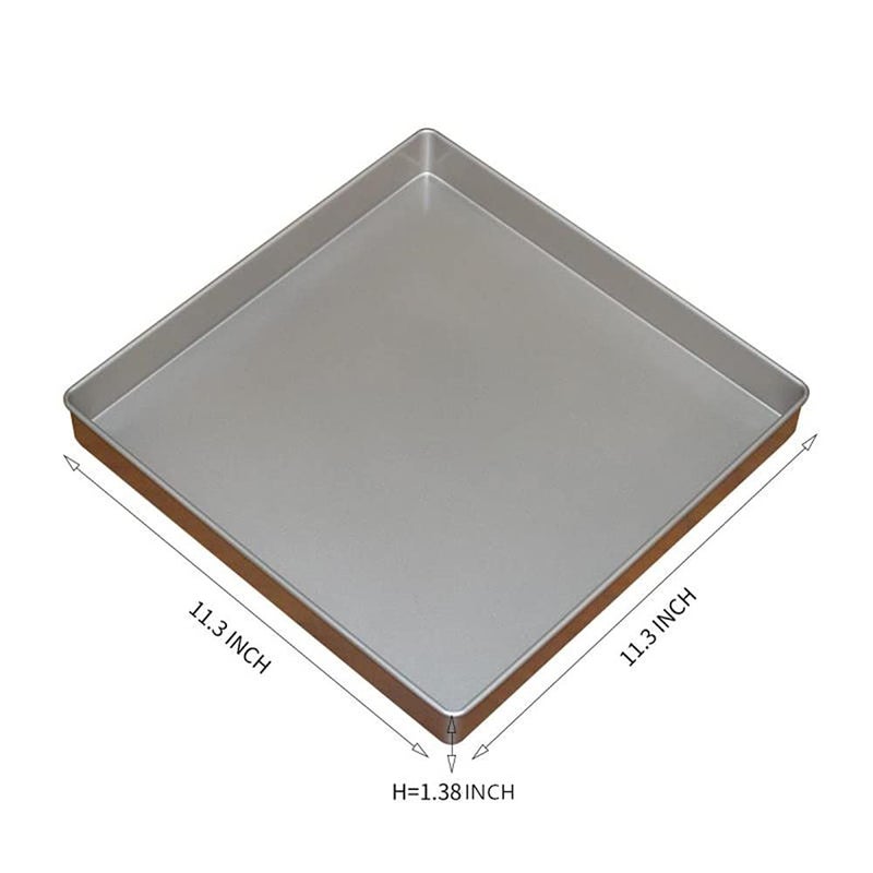 Mingcao Nonstick Square Baking Pan, 11x11 Inch Carbon Steel Cake Baking Sheet, Cookies Bakeware for Oven Baking Gold - Image 2